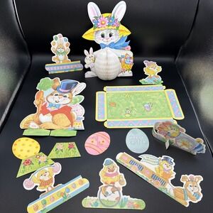 Mixed Lot Die Cut Easter Decorations Egg Holders Honeycomb Paper
